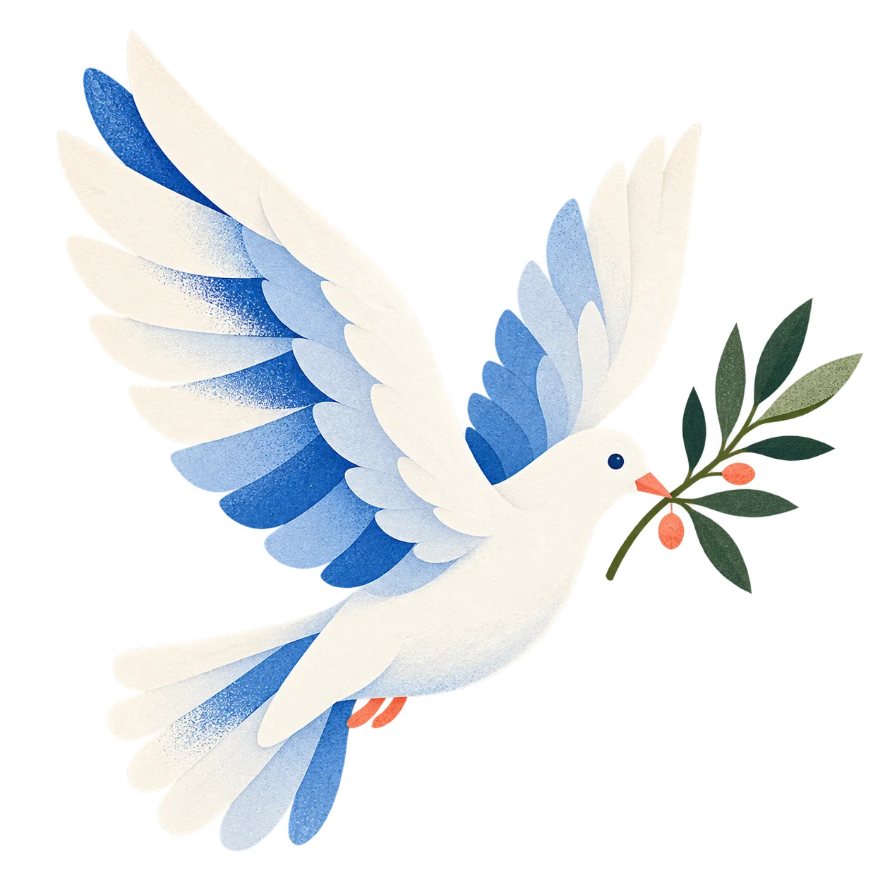 A white dove carrying an olive branch
